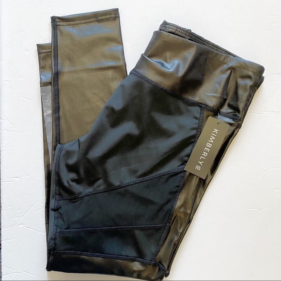 High Waist Mesh Accented 7/8 Athletic Leggings - Picture 4 of 7